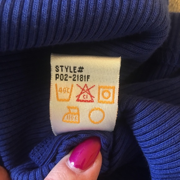 PS Casual blue ribbed short sleeve top Size 1X - Picture 3 of 8